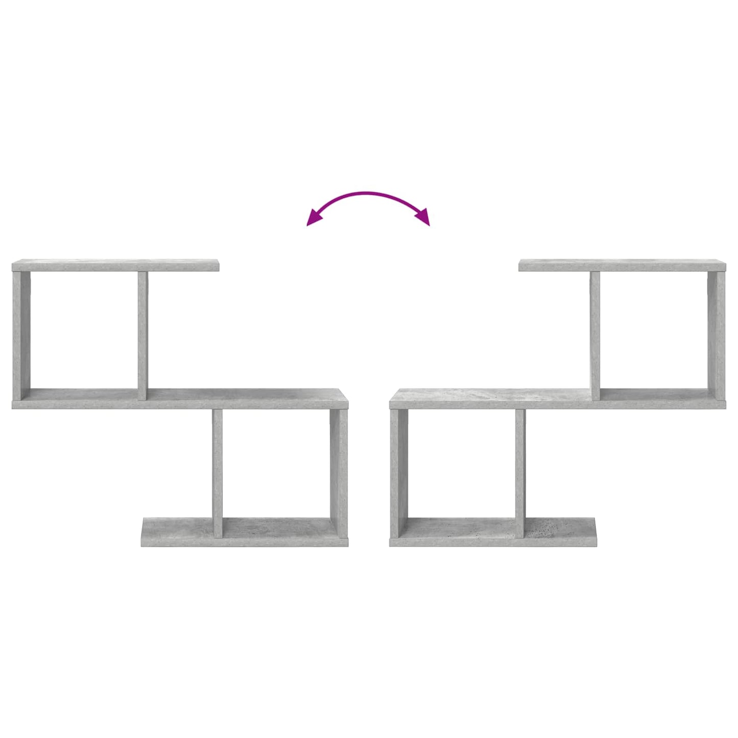 Wandplank Betongrijs 60 x 12 x 50,5 cm Bewerkt hout