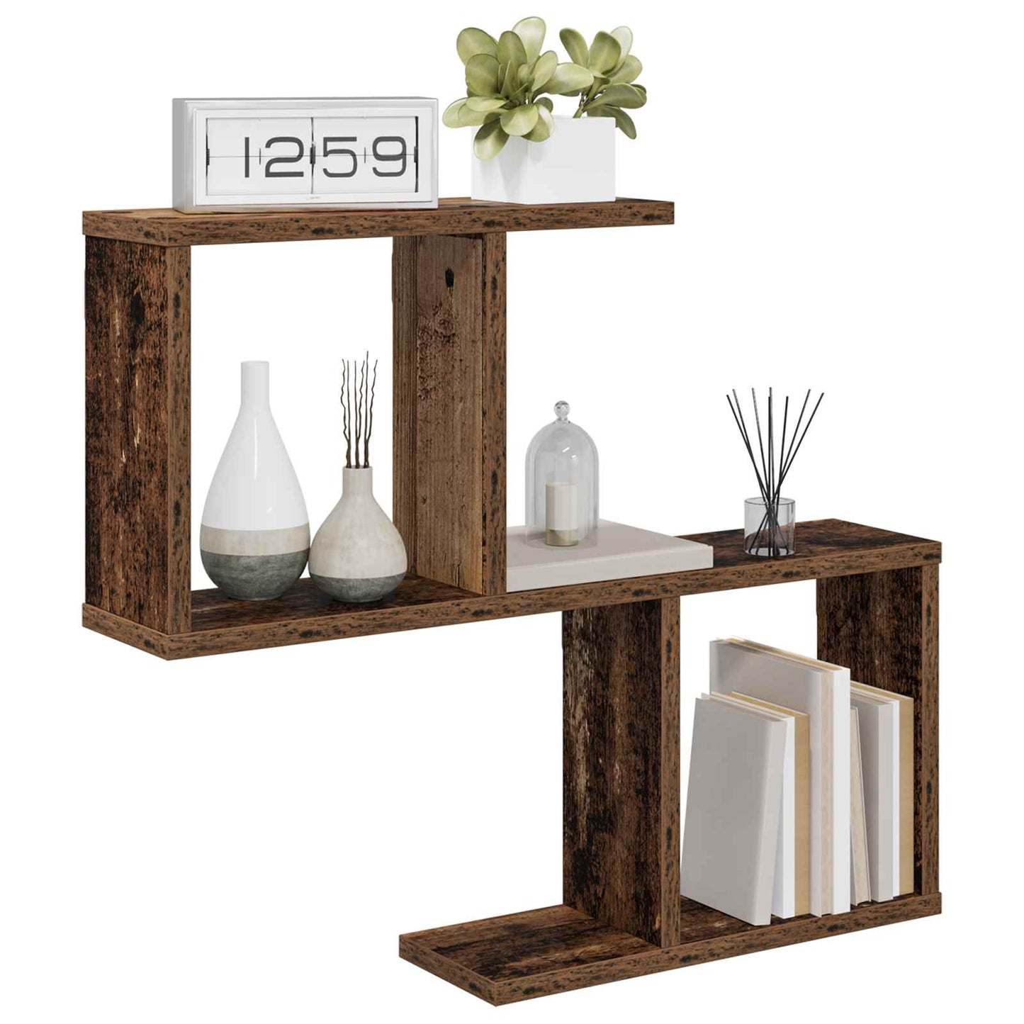 Wandplank Oud hout 60 x 12 x 50,5 cm Bewerkt hout