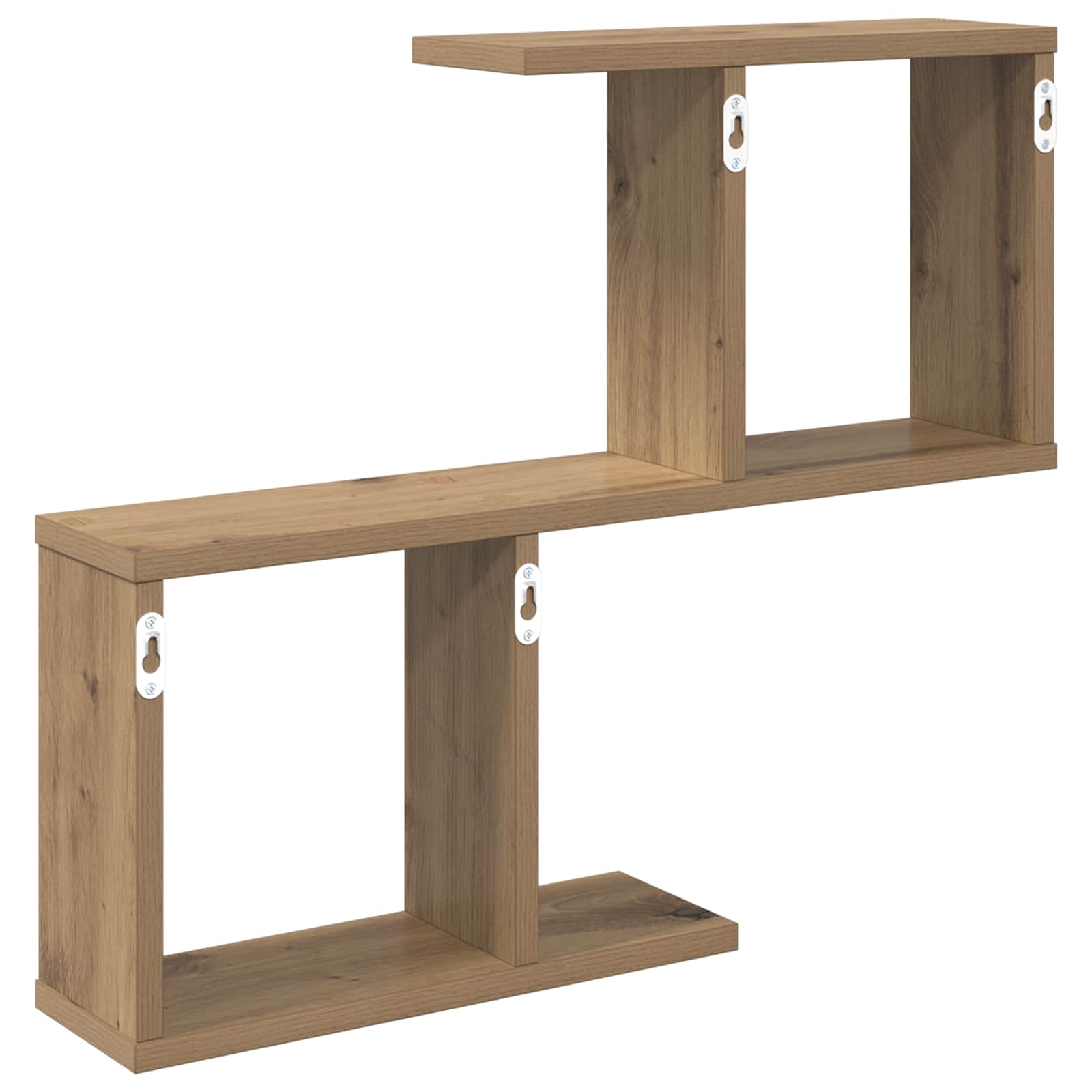 Wandplank Artisanaal eiken 60 x 12 x 50,5 cm Bewerkt hout is nu te koop bij PeponiXL, paradijselijk wonen!