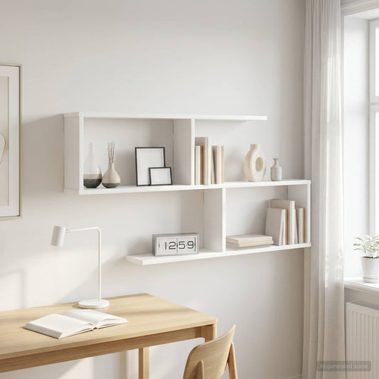 Wandplank Wit 100 x 12 x 50,5 cm Bewerkt hout is nu te koop bij PeponiXL, paradijselijk wonen!