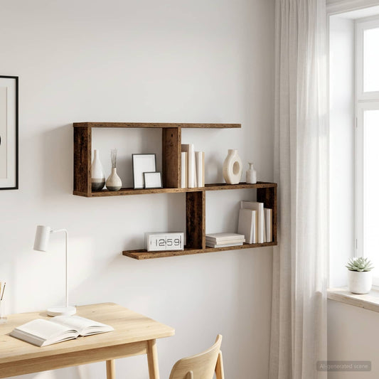 Wandplank Oud hout 100 x 12 x 50,5 cm Bewerkt hout is nu te koop bij PeponiXL, paradijselijk wonen!