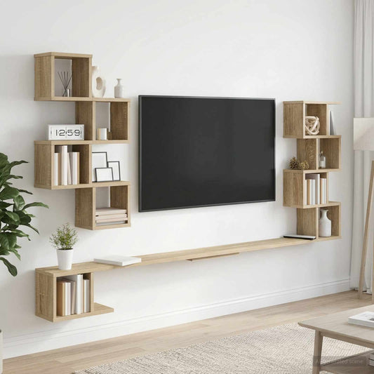 Vaste TV Plank Sonoma Eiken 200 x 15 x 94 cm Bewerkt hout is nu te koop bij PeponiXL, paradijselijk wonen!