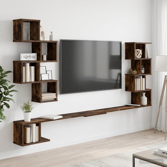 Vaste TV Plank Gerookt eiken 200 x 15 x 94 cm Bewerkt hout is nu te koop bij PeponiXL, paradijselijk wonen!
