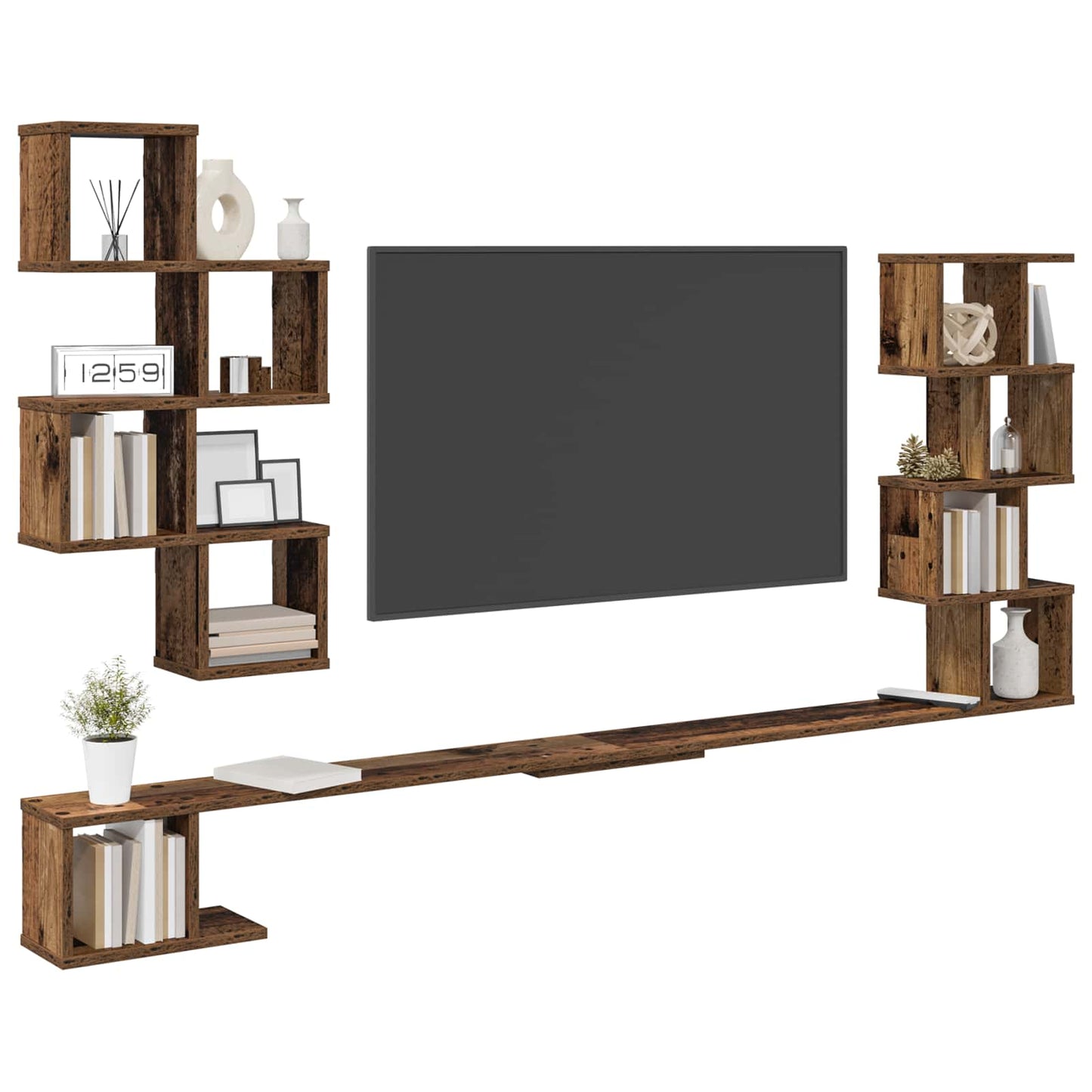 Vaste TV Plank Oud hout 160 x 15 x 94 cm Bewerkt hout