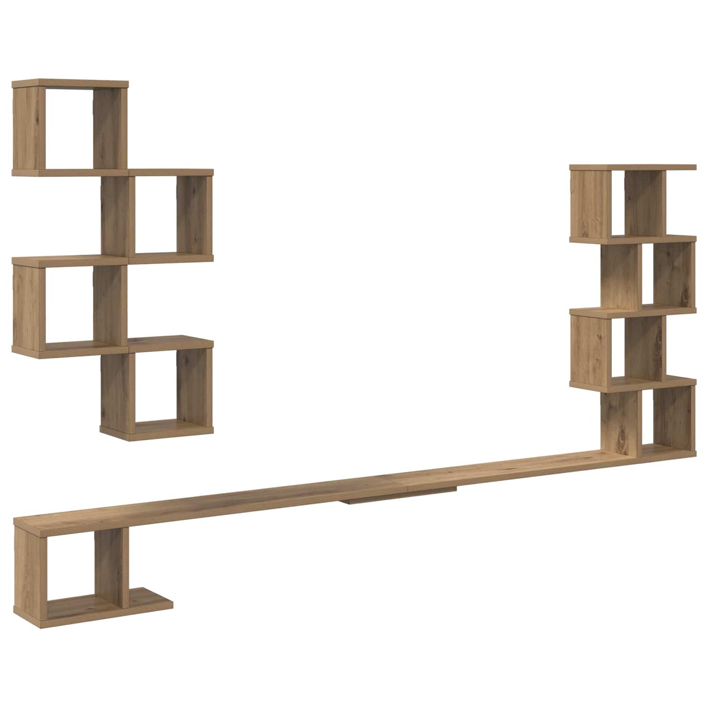 Vaste TV Plank Artisanaal eiken 160 x 15 x 94 cm Bewerkt hout