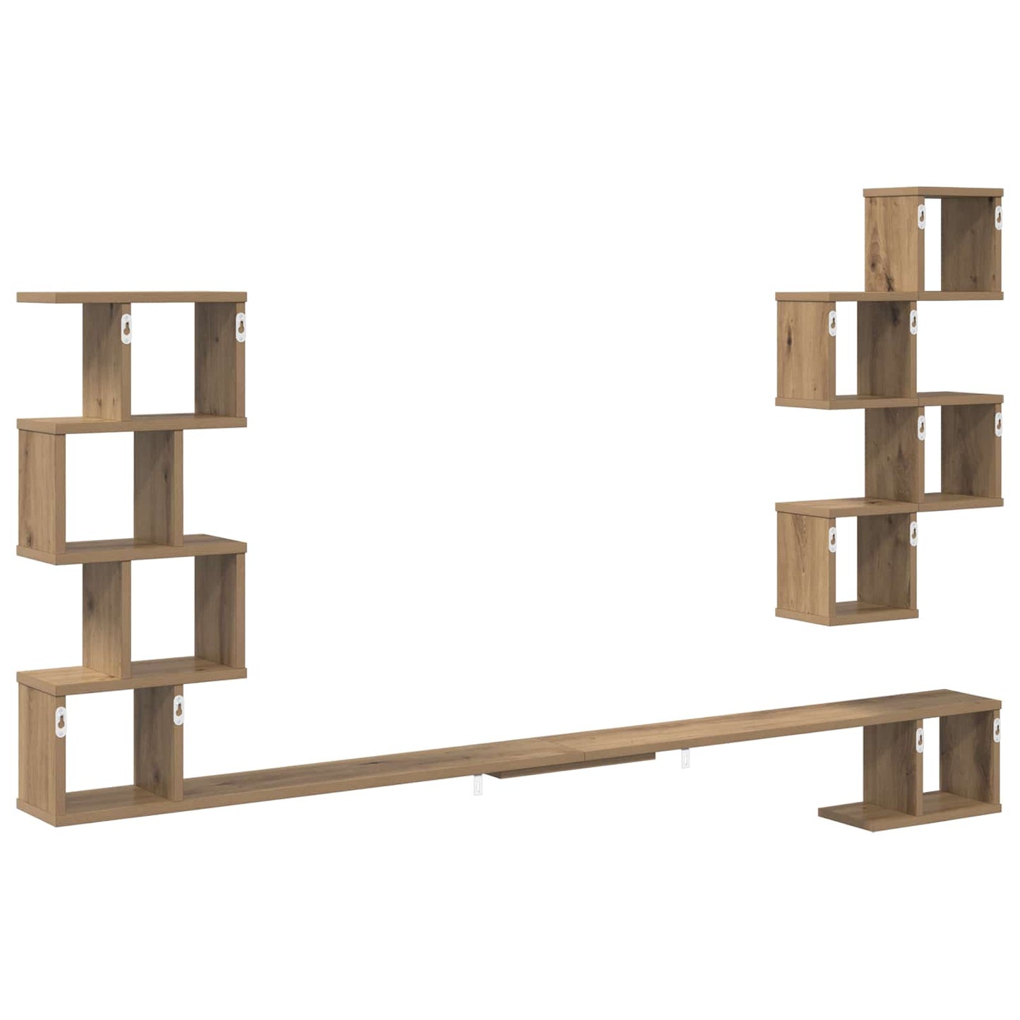 Vaste TV Plank Artisanaal eiken 160 x 15 x 94 cm Bewerkt hout