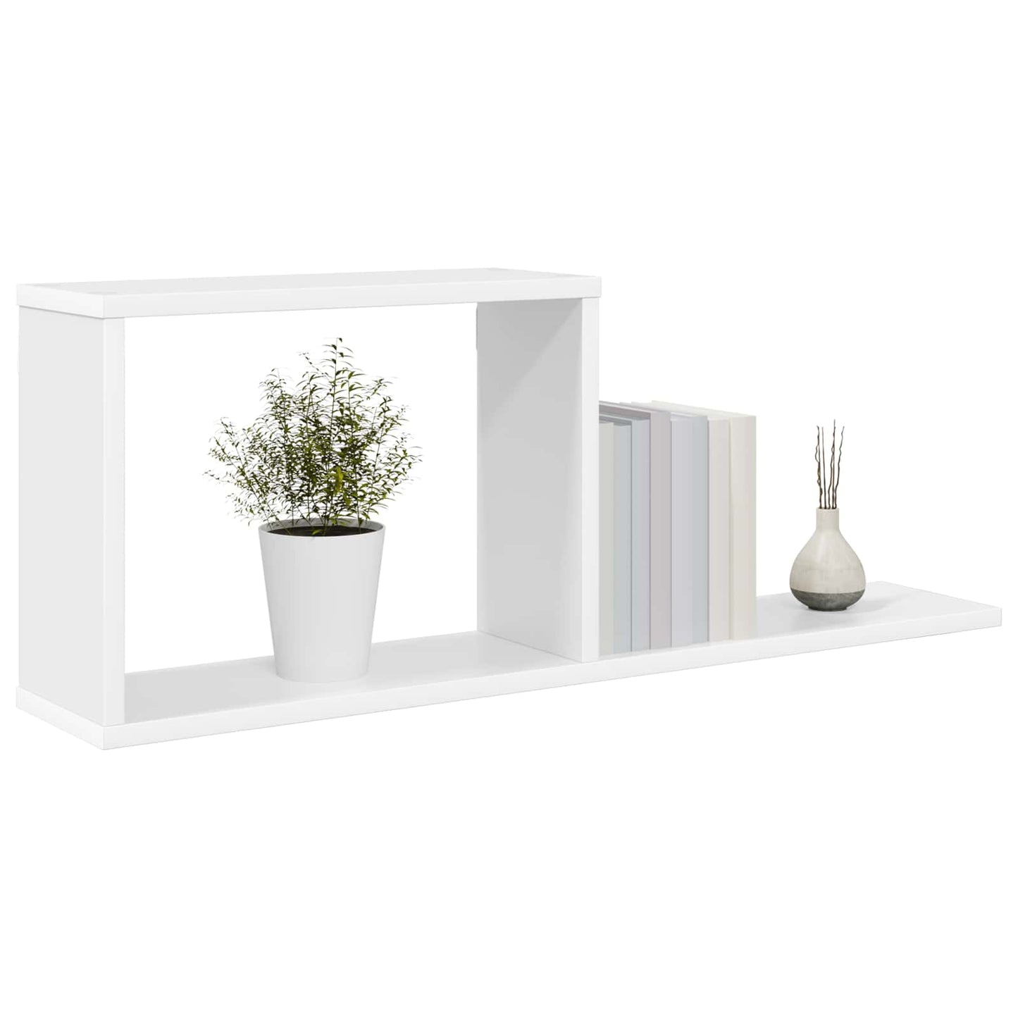 Zwevende schappen 2 pcs Wit 80 x 15 x 30 cm Bewerkt hout
