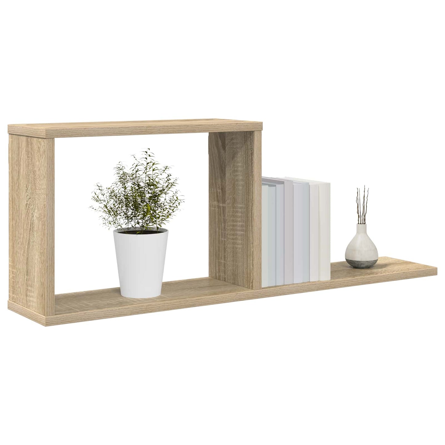Zwevende schappen Sonoma Eiken 80 x 15 x 30 cm Bewerkt hout