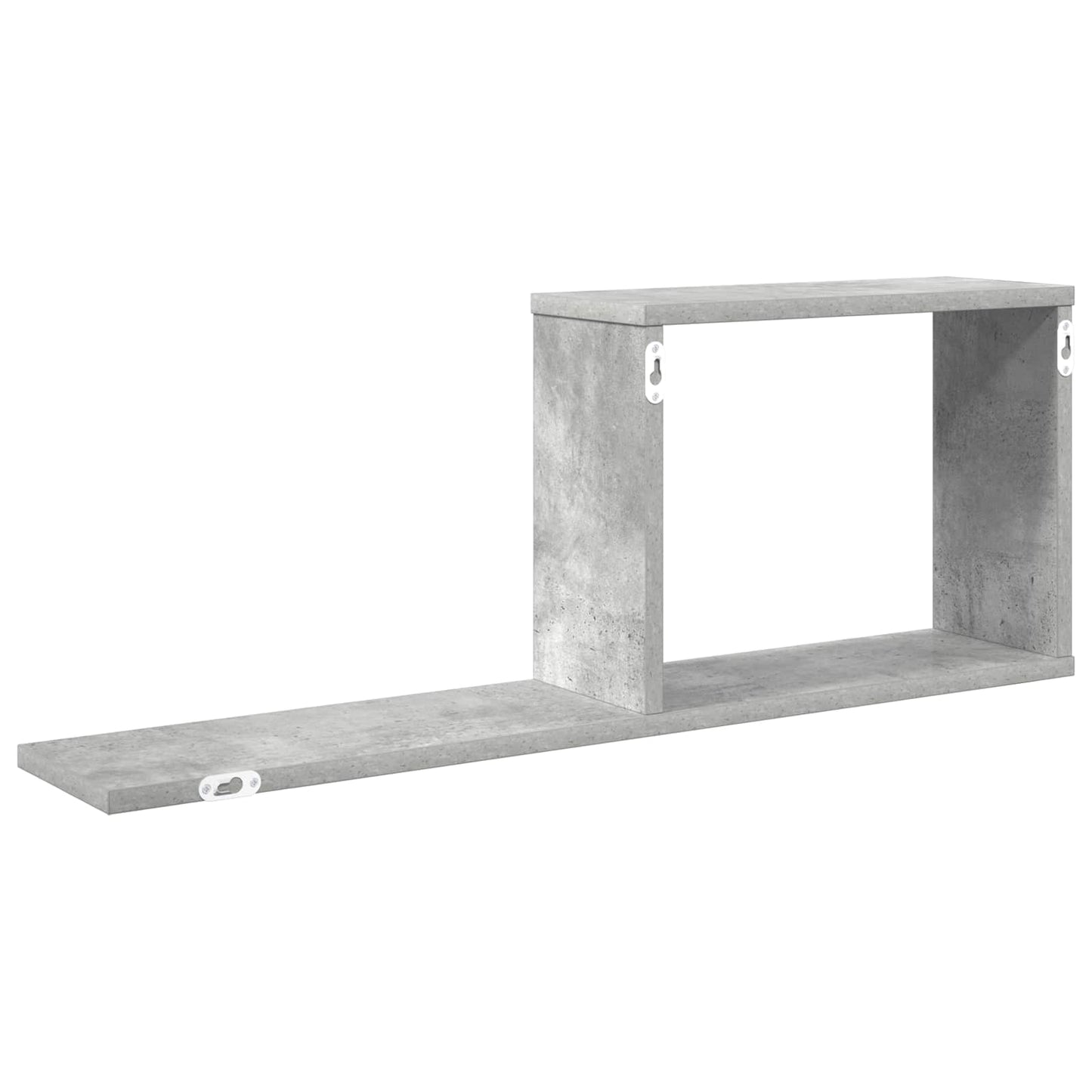Zwevende schappen Betongrijs 80 x 15 x 30 cm Bewerkt hout