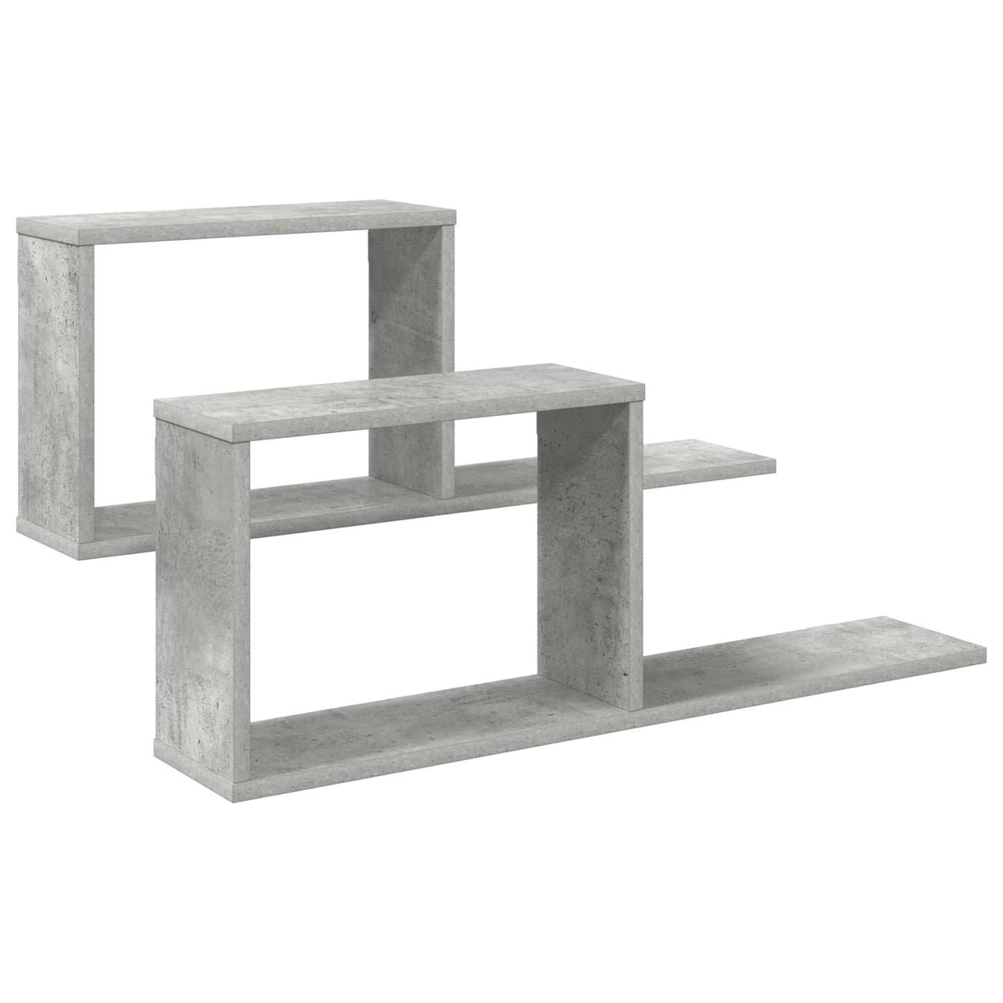 Zwevende schappen 2 pcs Betongrijs 80 x 15 x 30 cm Bewerkt hout