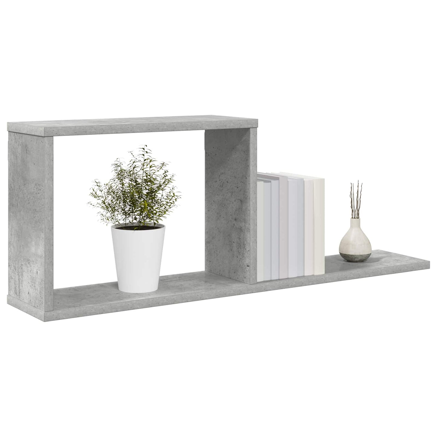 Zwevende schappen 2 pcs Betongrijs 80 x 15 x 30 cm Bewerkt hout