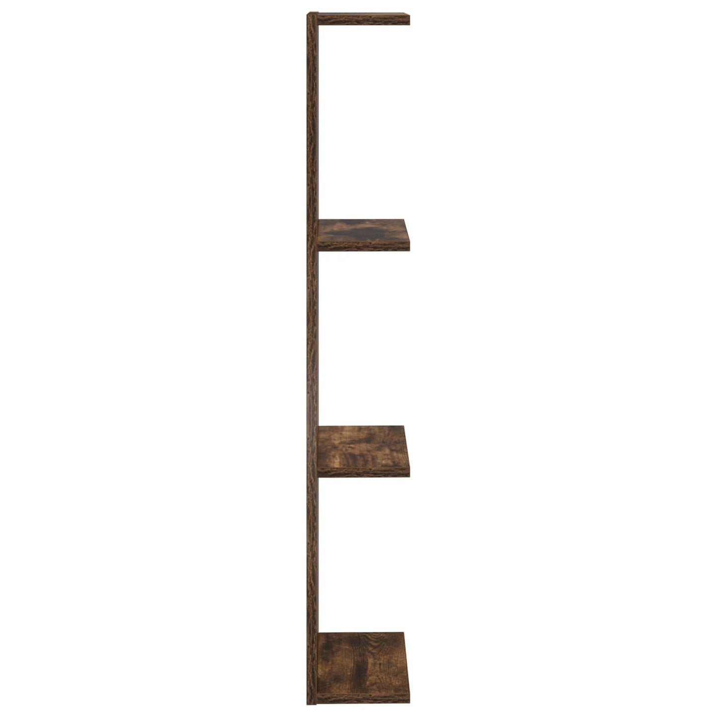Wandplank 2 pcs Gerookt eiken 25 x 15 x 100 cm Bewerkt hout