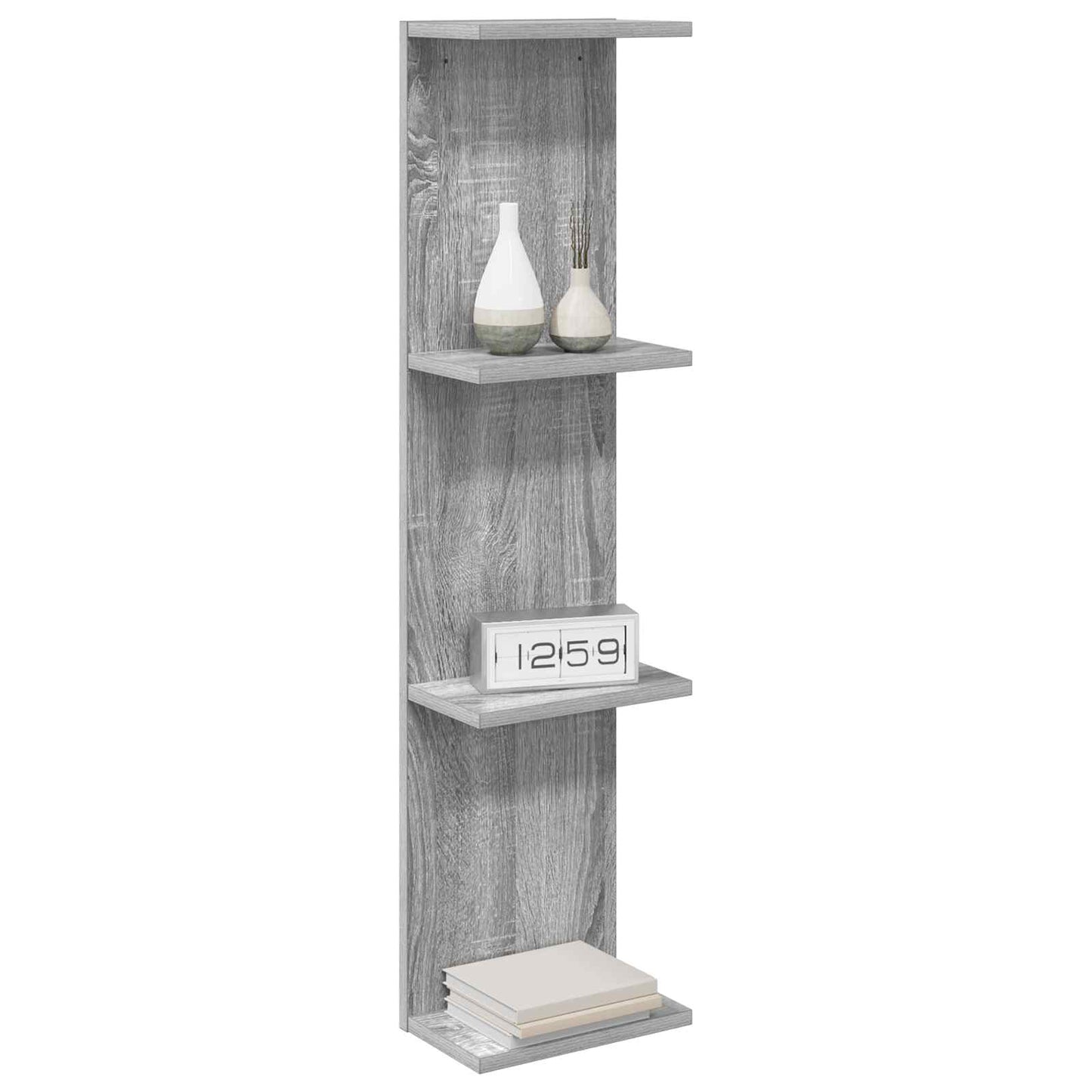 Wandplank 2 pcs Grijs Sonoma 25 x 15 x 100 cm Bewerkt hout