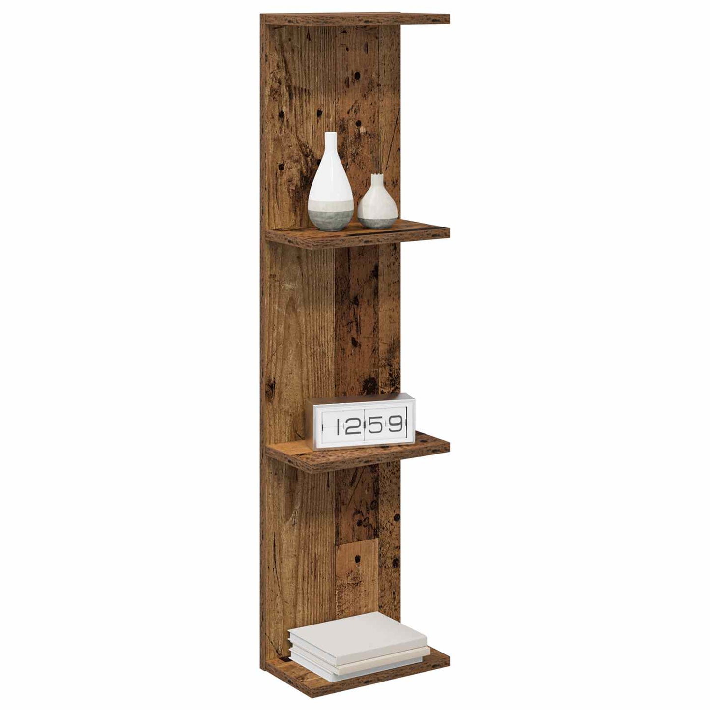 Wandplank 2 pcs Oud hout 25 x 15 x 100 cm Bewerkt hout