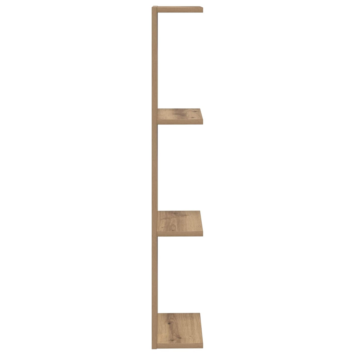 Wandplank Artisanaal eiken 25 x 15 x 100 cm Bewerkt hout