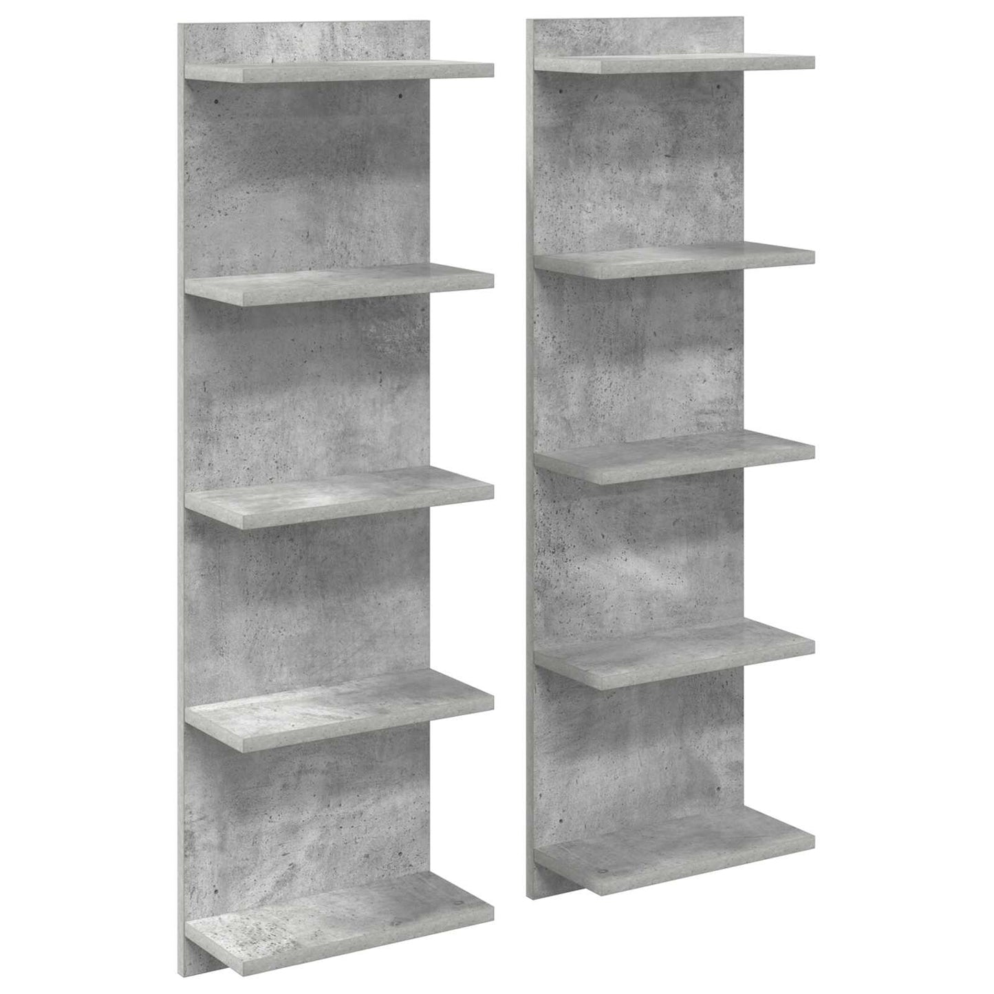 Wandplank 2 pcs Betongrijs 30 x 15 x 100 cm Bewerkt hout