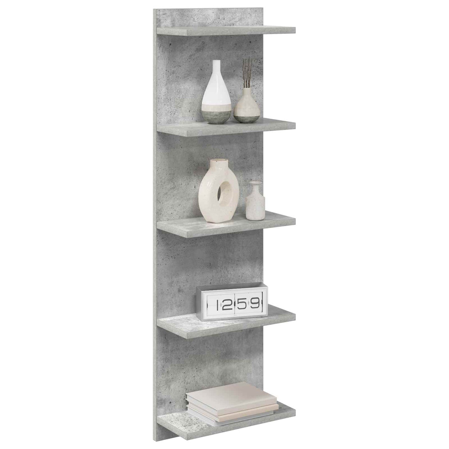 Wandplank 2 pcs Betongrijs 30 x 15 x 100 cm Bewerkt hout