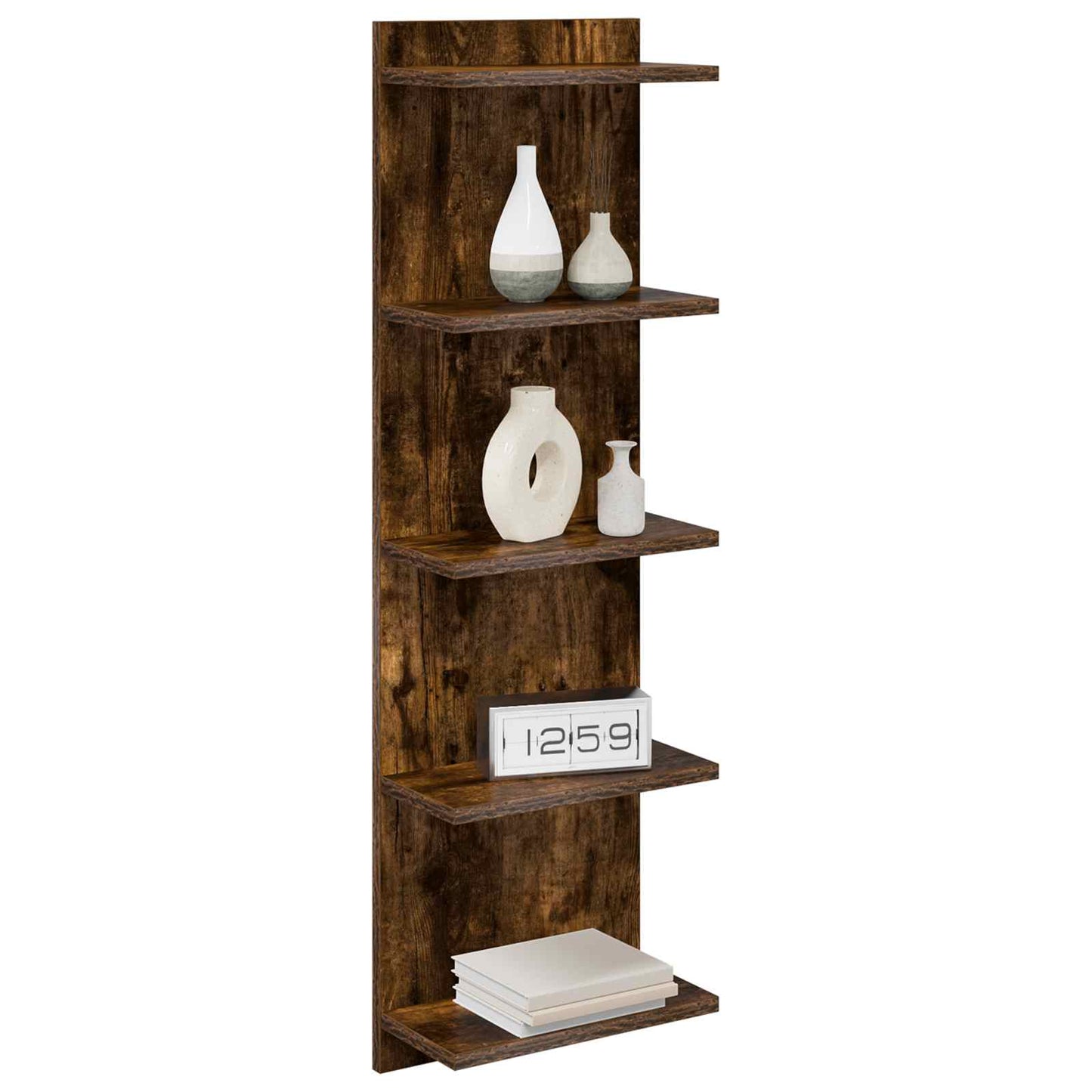 Wandplank 2 pcs Gerookt eiken 30 x 15 x 100 cm Bewerkt hout
