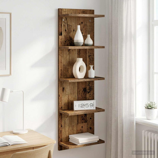 Wandplank Oud hout 30 x 15 x 100 cm Bewerkt hout is nu te koop bij PeponiXL, paradijselijk wonen!