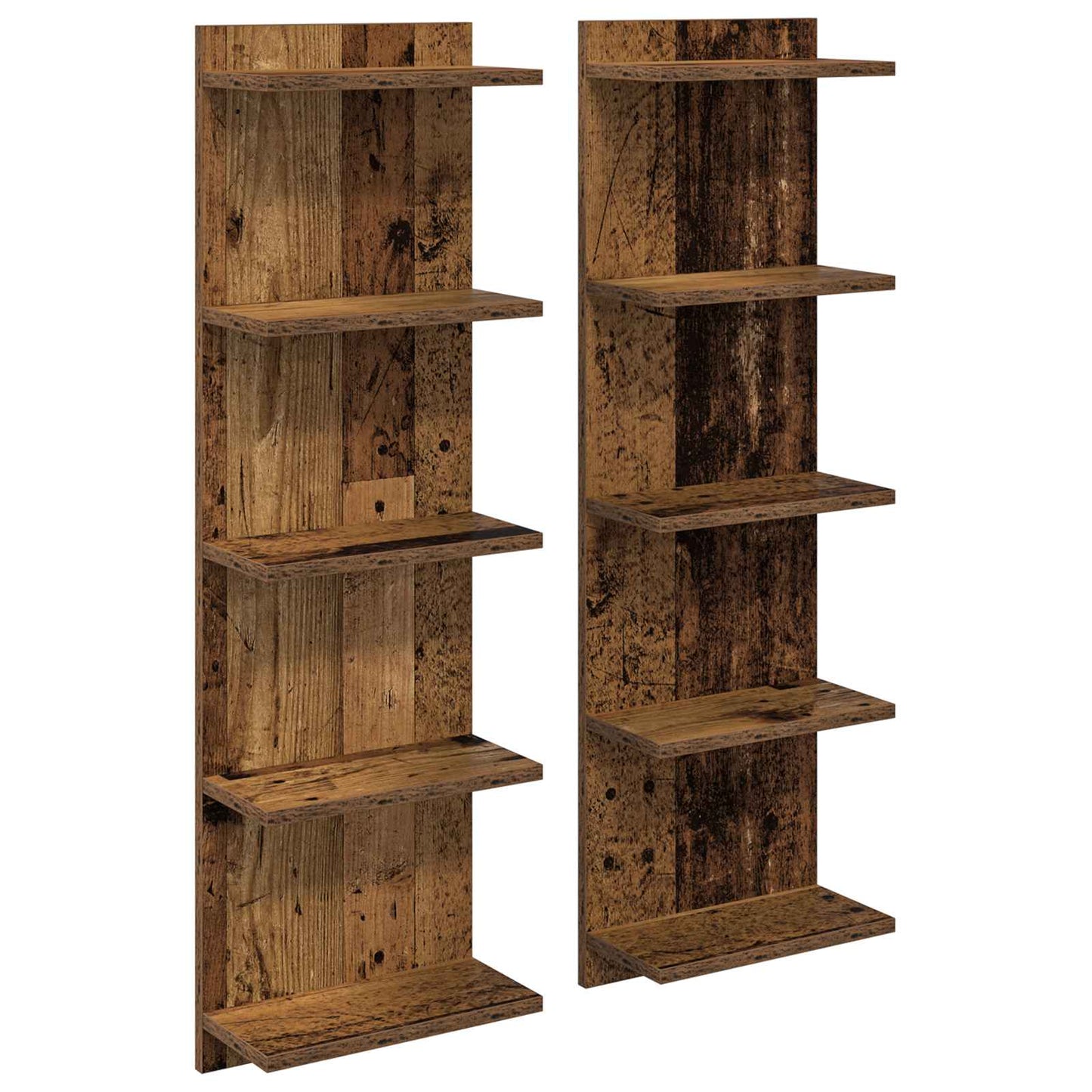 Wandplank 2 pcs Oud hout 30 x 15 x 100 cm Bewerkt hout
