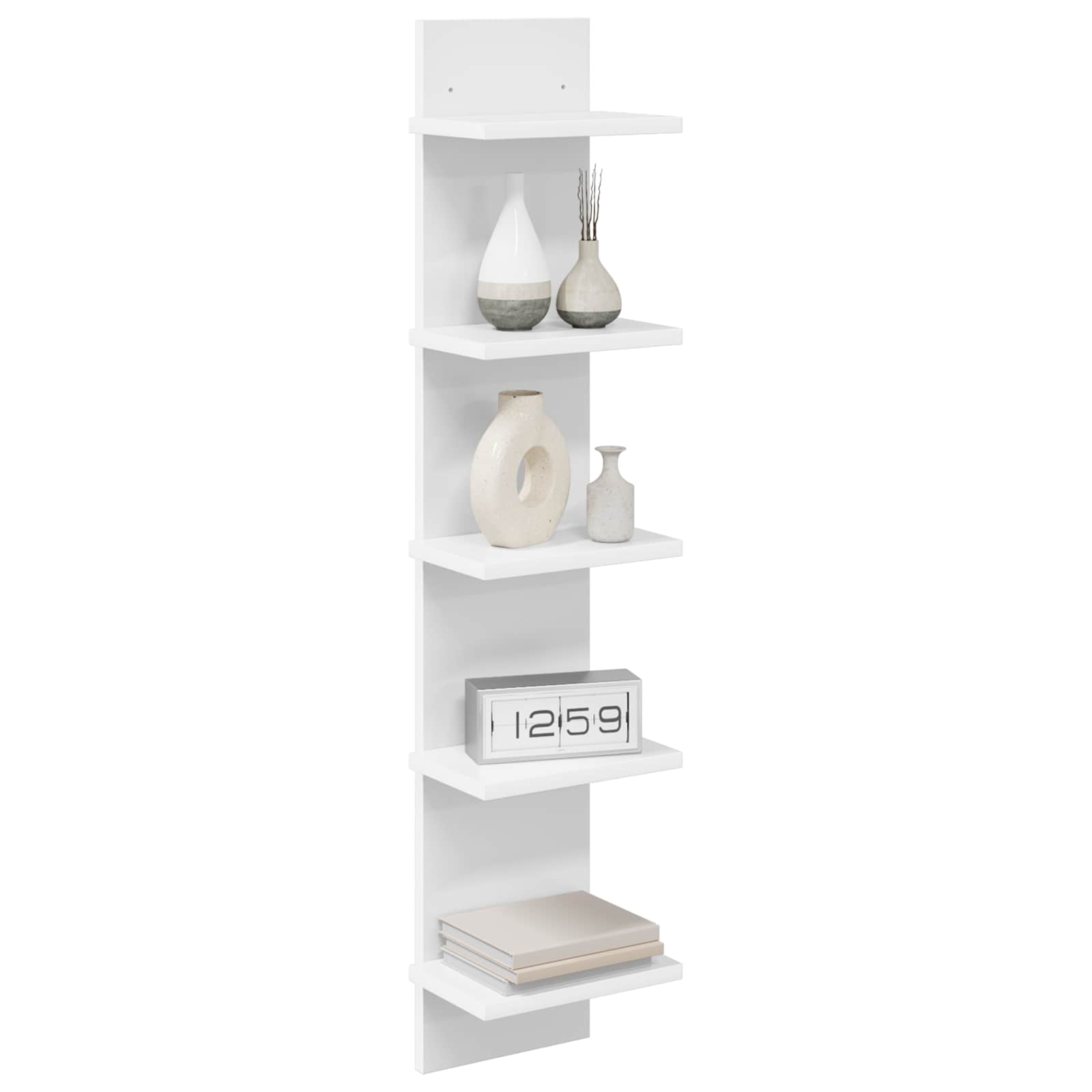 Wandplank 2 pcs Wit 22 x 15 x 100 cm Bewerkt hout is nu te koop bij PeponiXL, paradijselijk wonen!