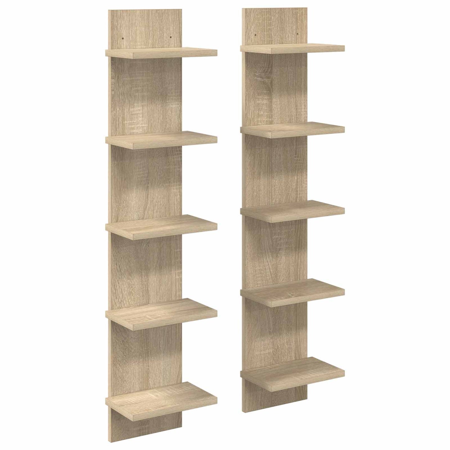 Wandplank 2 pcs Sonoma Eiken 22 x 15 x 100 cm Bewerkt hout