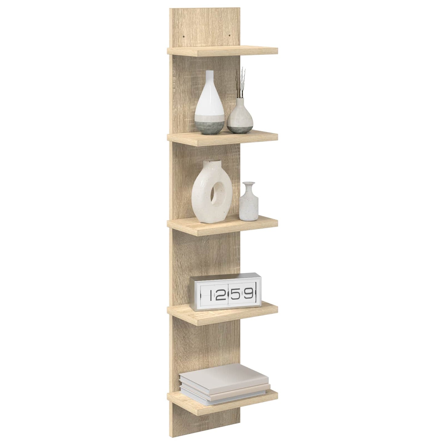 Wandplank 2 pcs Sonoma Eiken 22 x 15 x 100 cm Bewerkt hout