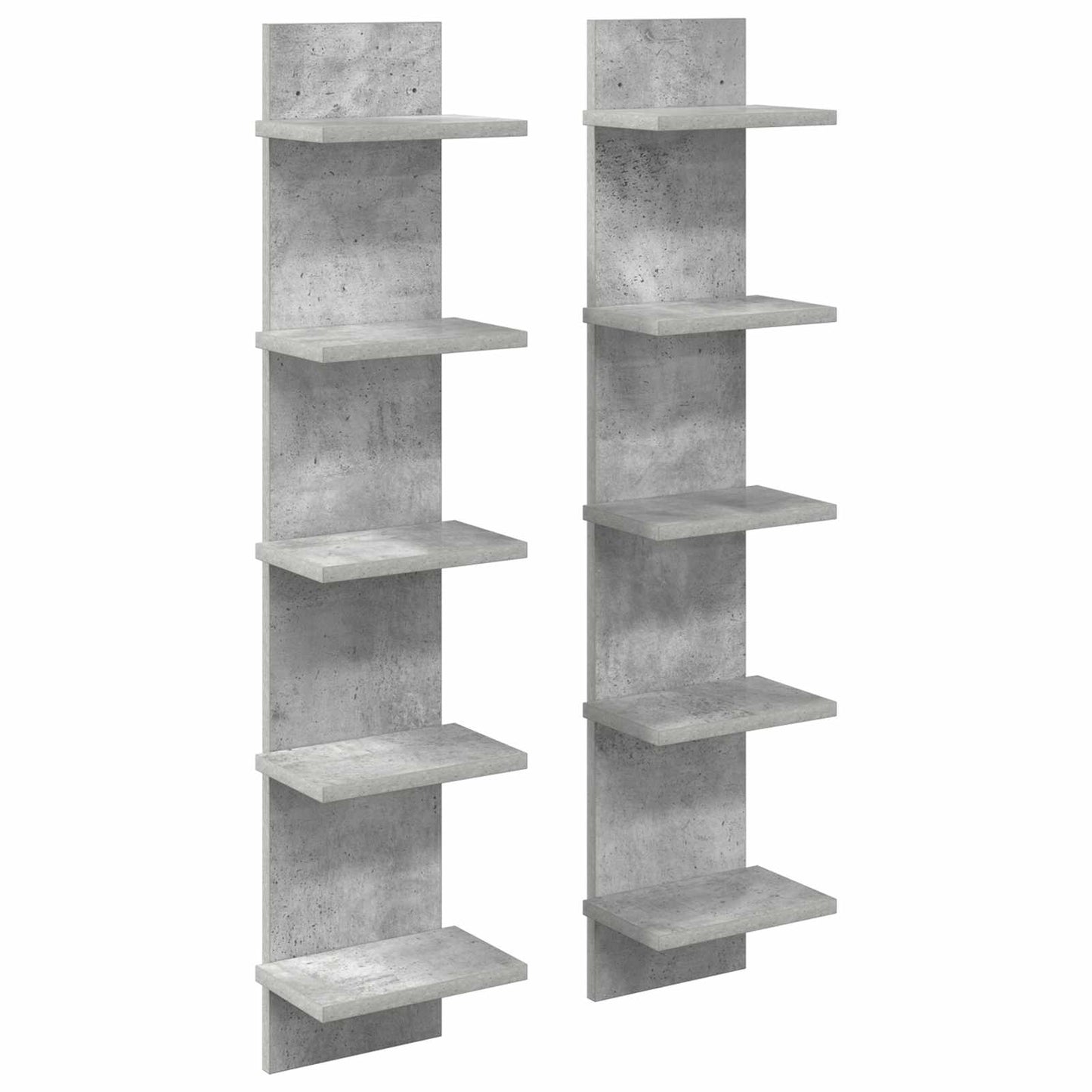 Wandplank 2 pcs Betongrijs 22 x 15 x 100 cm Bewerkt hout is nu te koop bij PeponiXL, paradijselijk wonen!
