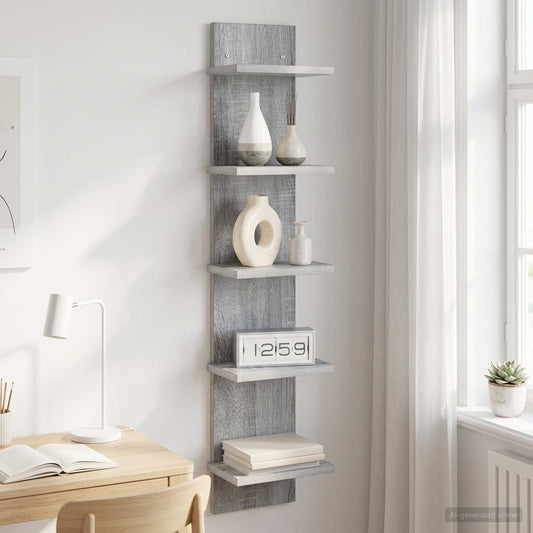 Wandplank Grijs Sonoma 22 x 15 x 100 cm Bewerkt hout is nu te koop bij PeponiXL, paradijselijk wonen!