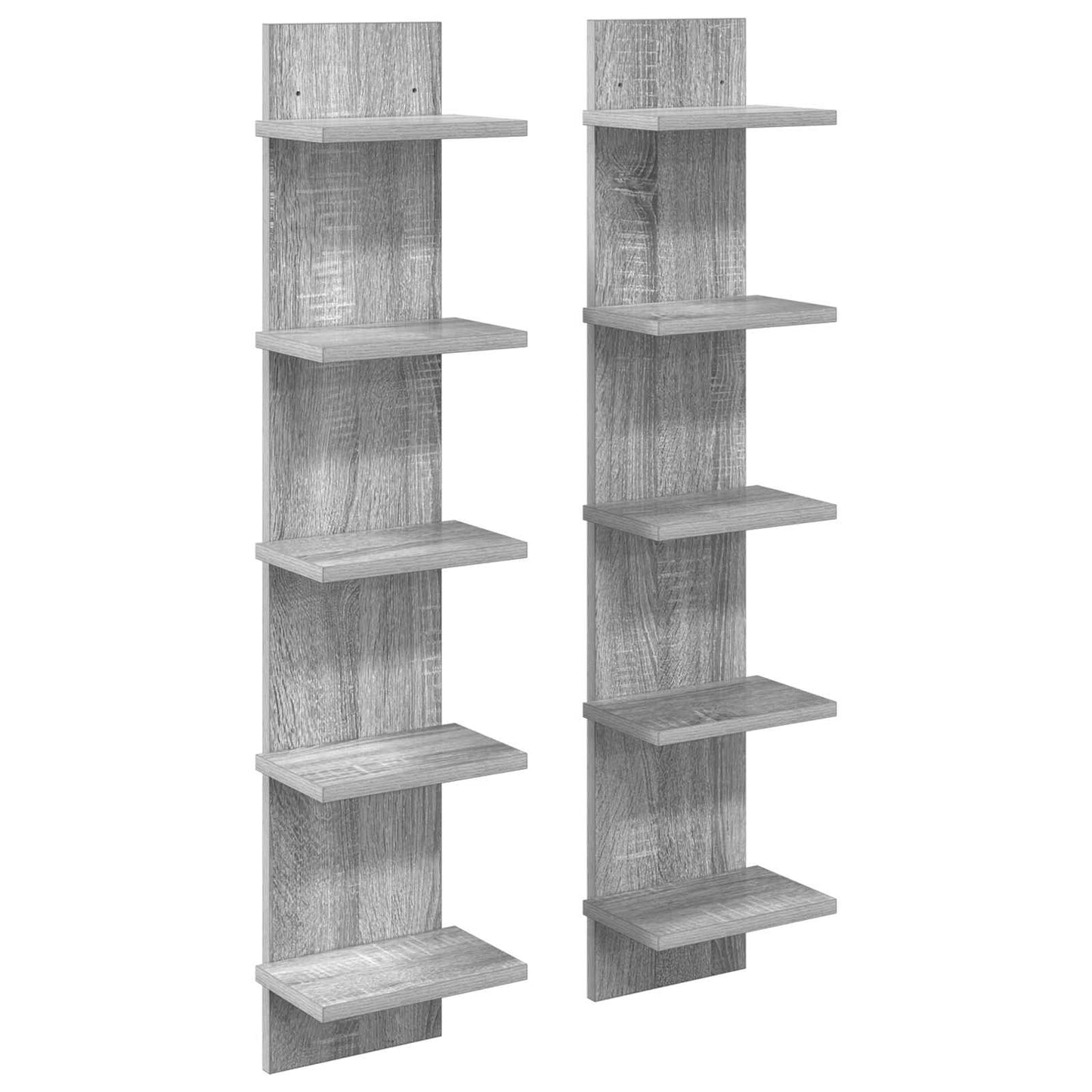 Wandplank 2 pcs Grijs Sonoma 22 x 15 x 100 cm Bewerkt hout is nu te koop bij PeponiXL, paradijselijk wonen!