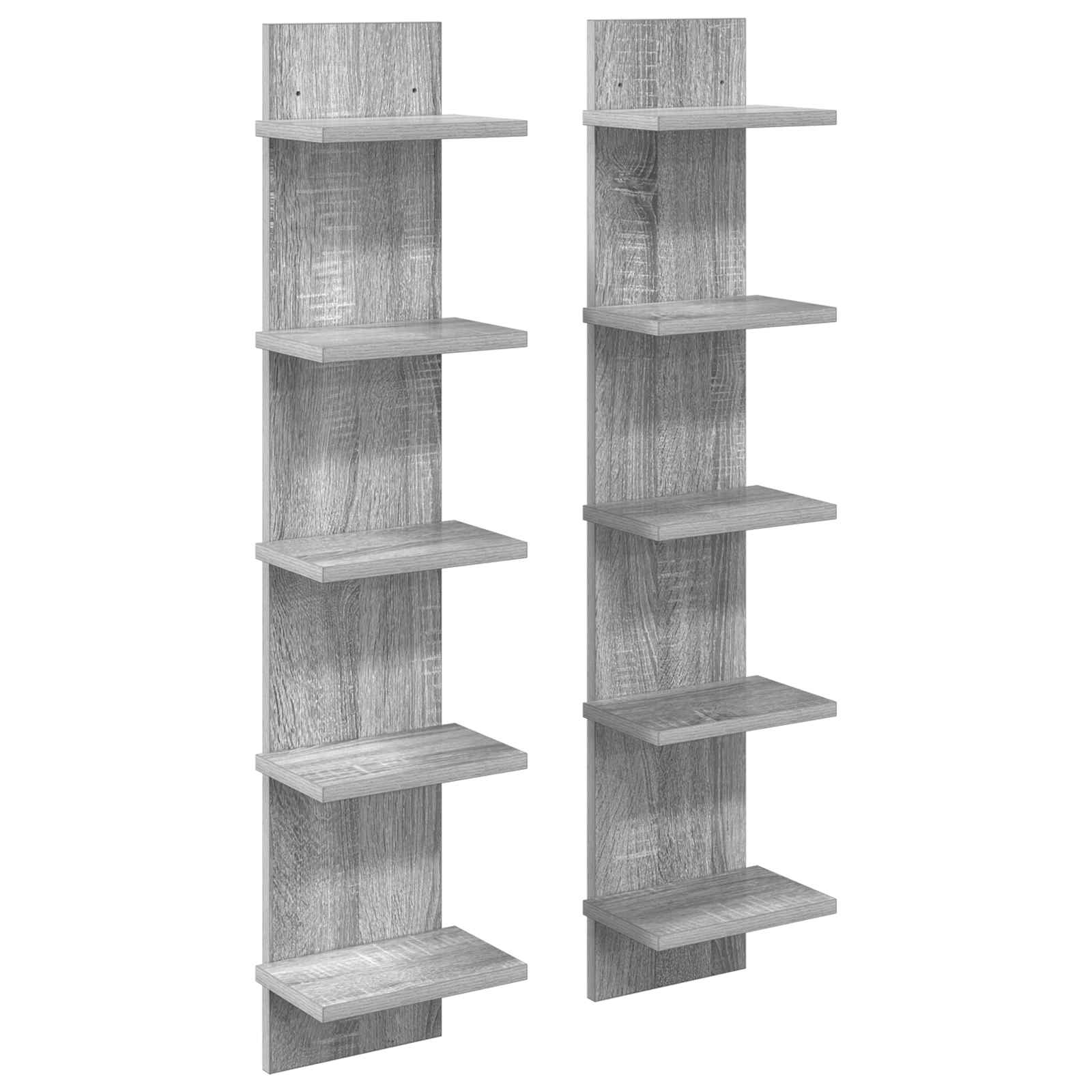 Wandplank 2 pcs Grijs Sonoma 22 x 15 x 100 cm Bewerkt hout is nu te koop bij PeponiXL, paradijselijk wonen!