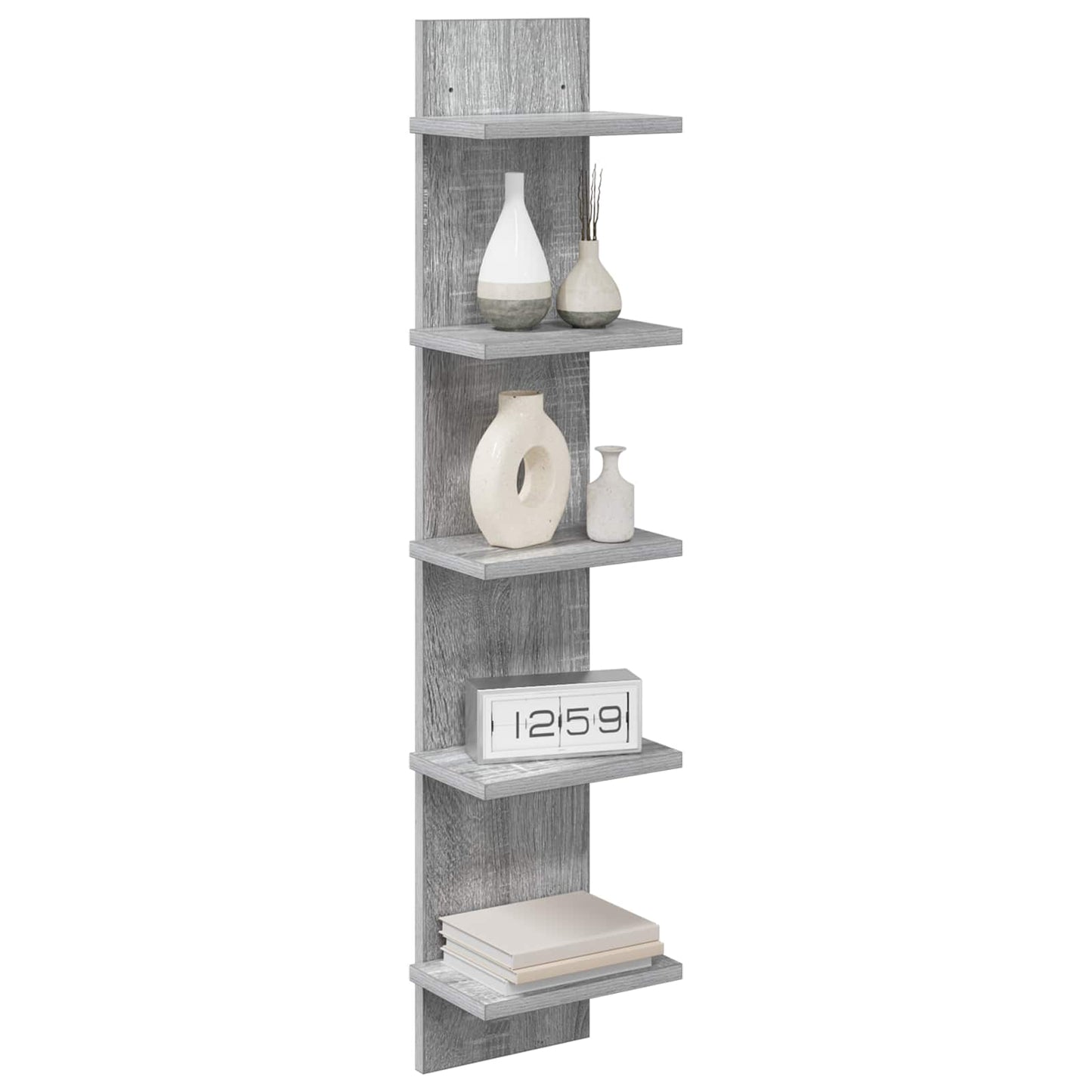Wandplank 2 pcs Grijs Sonoma 22 x 15 x 100 cm Bewerkt hout is nu te koop bij PeponiXL, paradijselijk wonen!