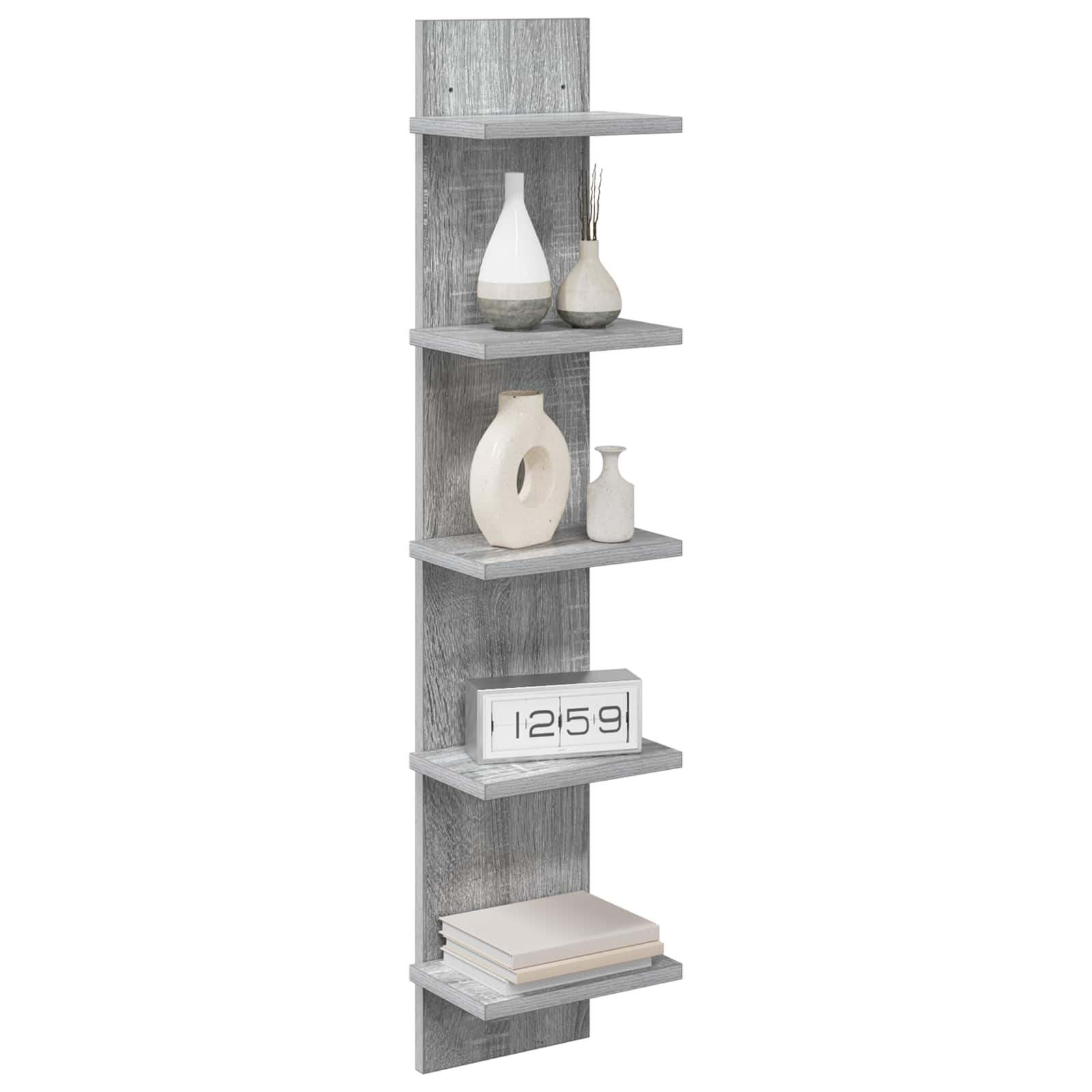 Wandplank 2 pcs Grijs Sonoma 22 x 15 x 100 cm Bewerkt hout is nu te koop bij PeponiXL, paradijselijk wonen!