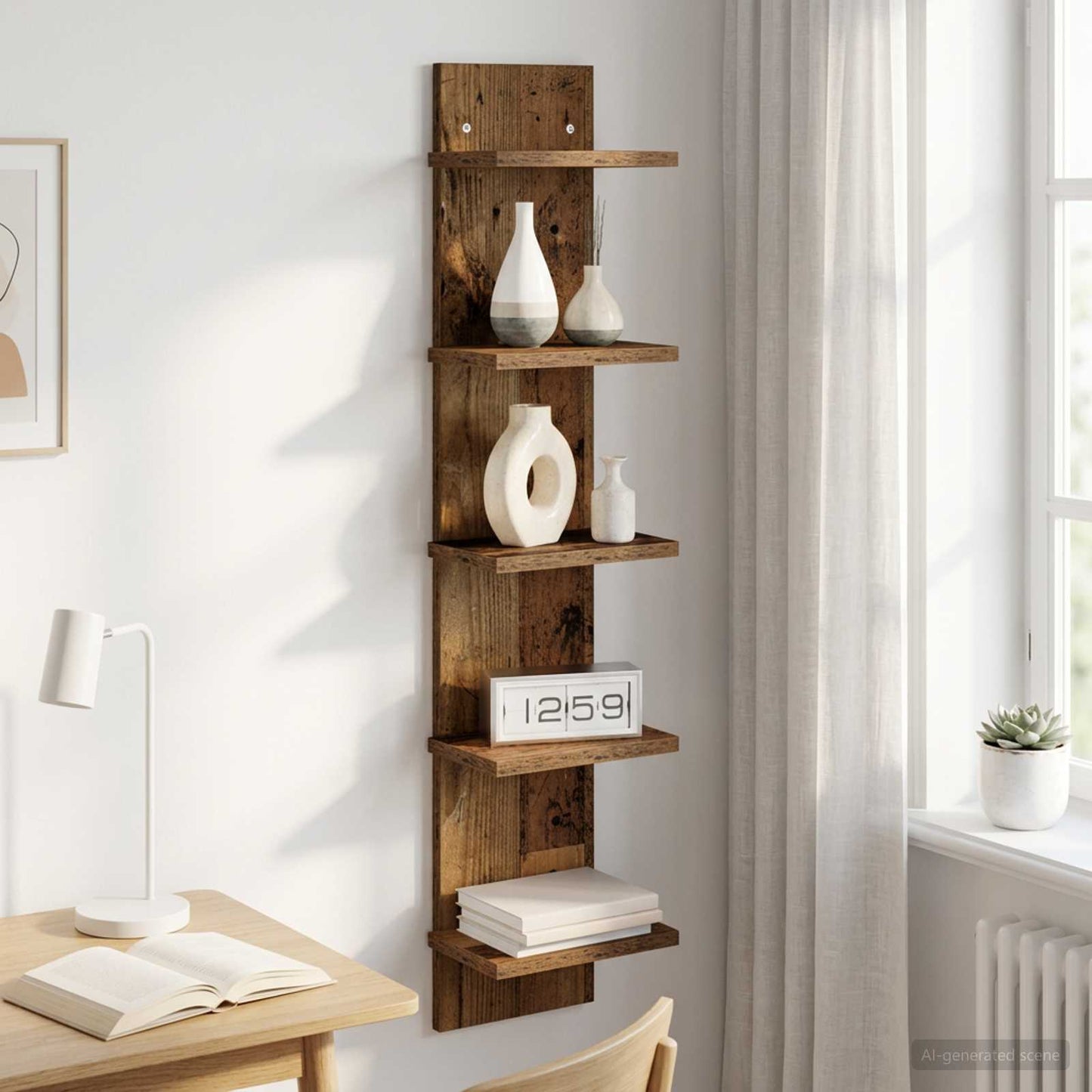Wandplank Oud hout 22 x 15 x 100 cm Bewerkt hout is nu te koop bij PeponiXL, paradijselijk wonen!