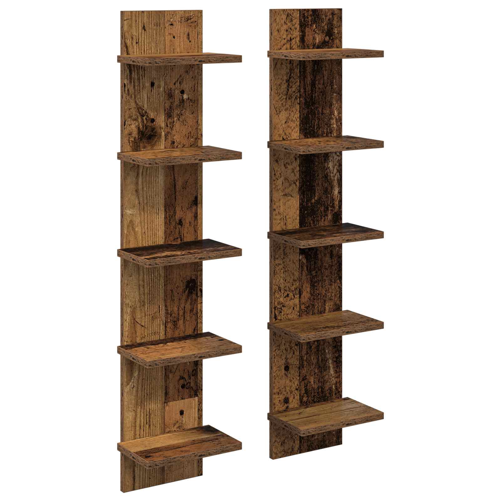 Wandplank 2 pcs Oud hout 22 x 15 x 100 cm Bewerkt hout is nu te koop bij PeponiXL, paradijselijk wonen!