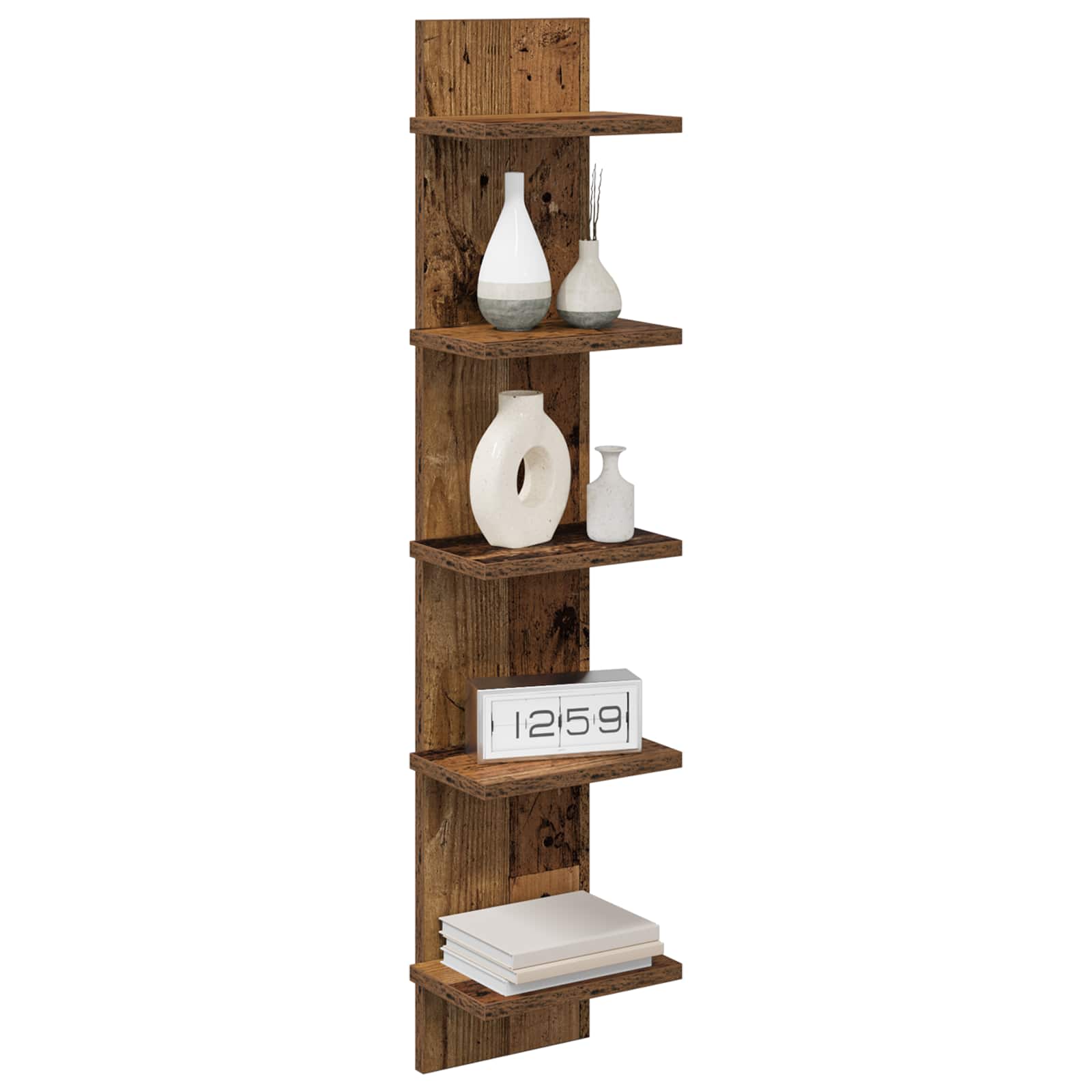 Wandplank 2 pcs Oud hout 22 x 15 x 100 cm Bewerkt hout is nu te koop bij PeponiXL, paradijselijk wonen!