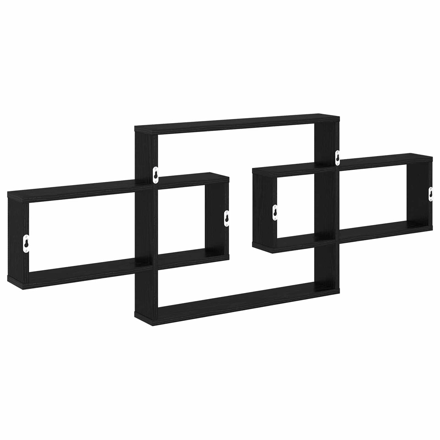 Wandplank Zwart eiken 130 x 10 x 50 cm Bewerkt hout