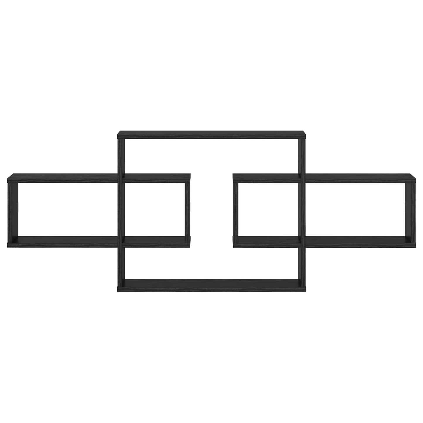 Wandplank Zwart eiken 130 x 10 x 50 cm Bewerkt hout