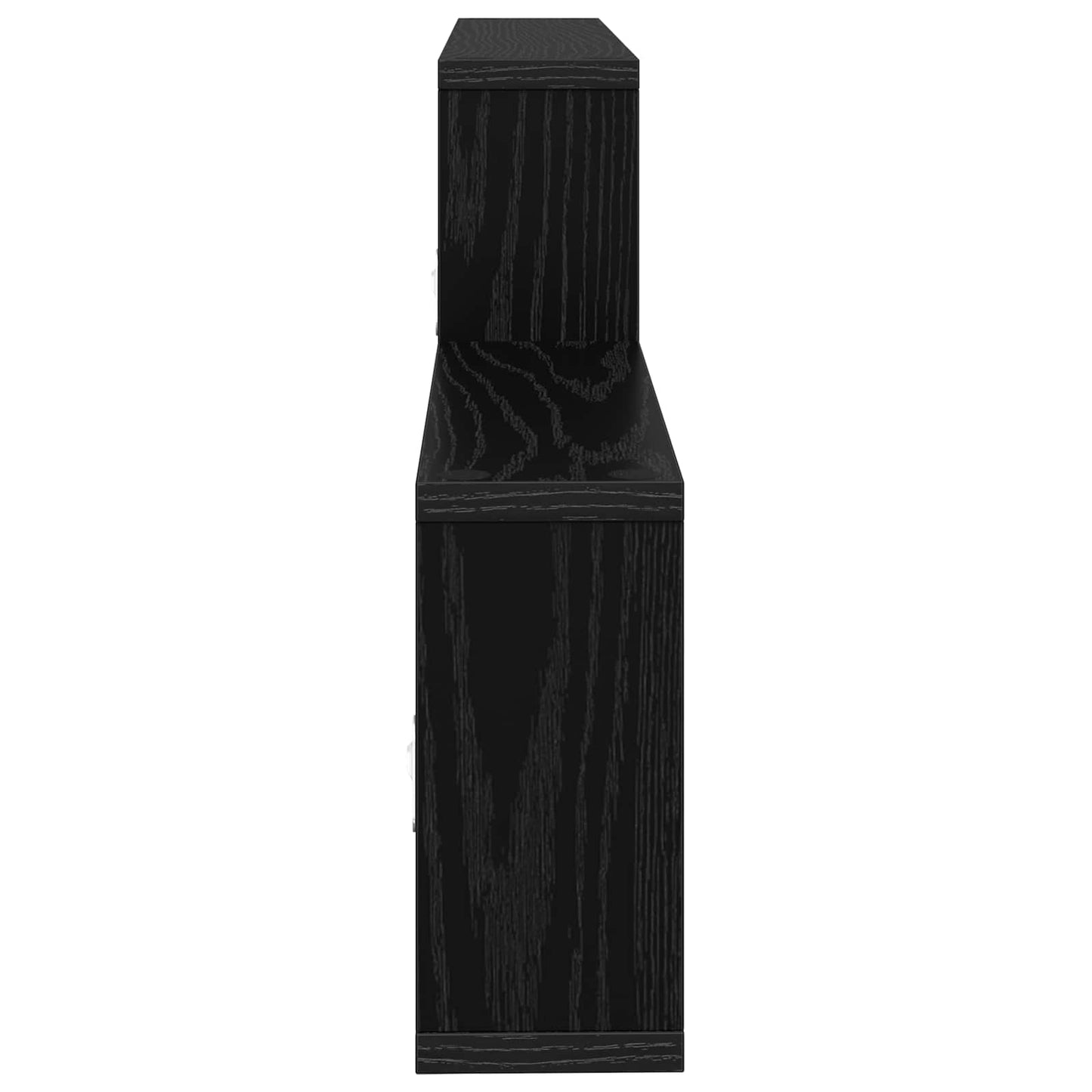 Wandplank Zwart eiken 130 x 10 x 50 cm Bewerkt hout