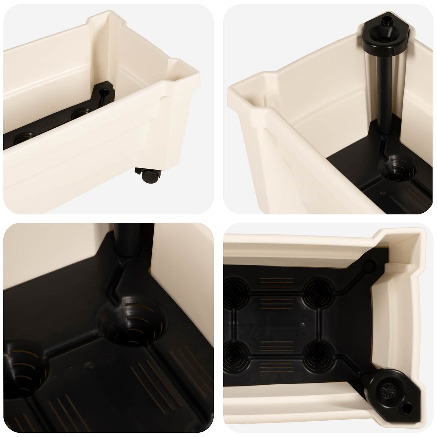 Calypso plantenbak met wielen Wit 79 x 35 x 33 cm PP is nu te koop bij PeponiXL, paradijselijk wonen!