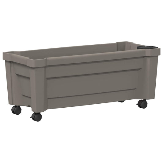 Calypso plantenbak met wielen Grijs 79 x 35 x 33 cm PP is nu te koop bij PeponiXL, paradijselijk wonen!