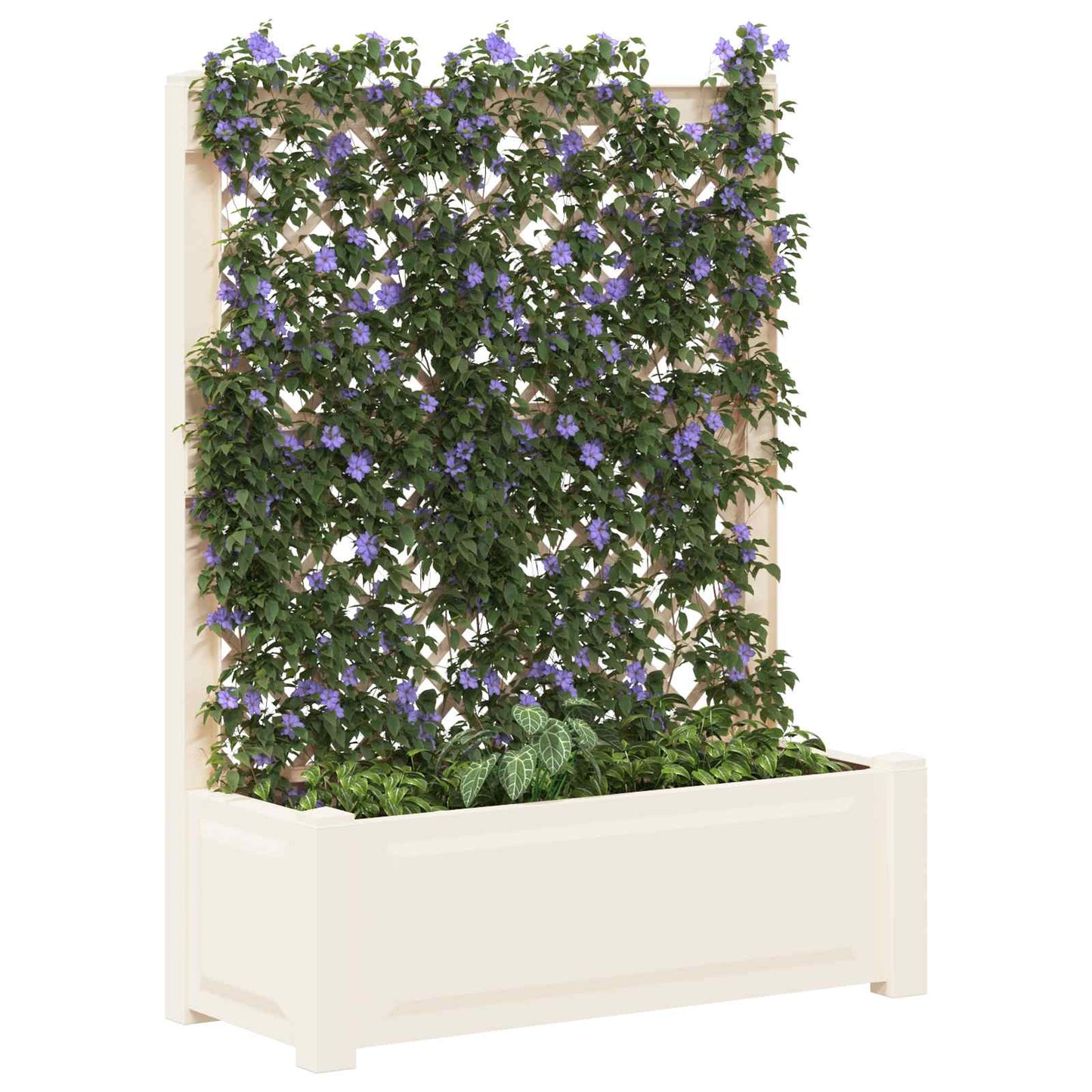 Grote plantenbak met trellis Wit 99,5 x 43 x 133,5 cm PP is nu te koop bij PeponiXL, paradijselijk wonen!