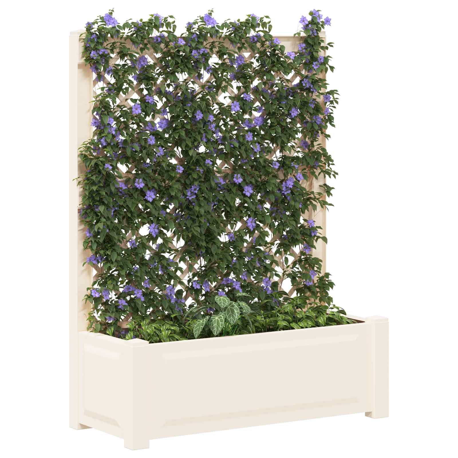 Grote plantenbak met trellis Wit 99,5 x 43 x 133,5 cm PP is nu te koop bij PeponiXL, paradijselijk wonen!