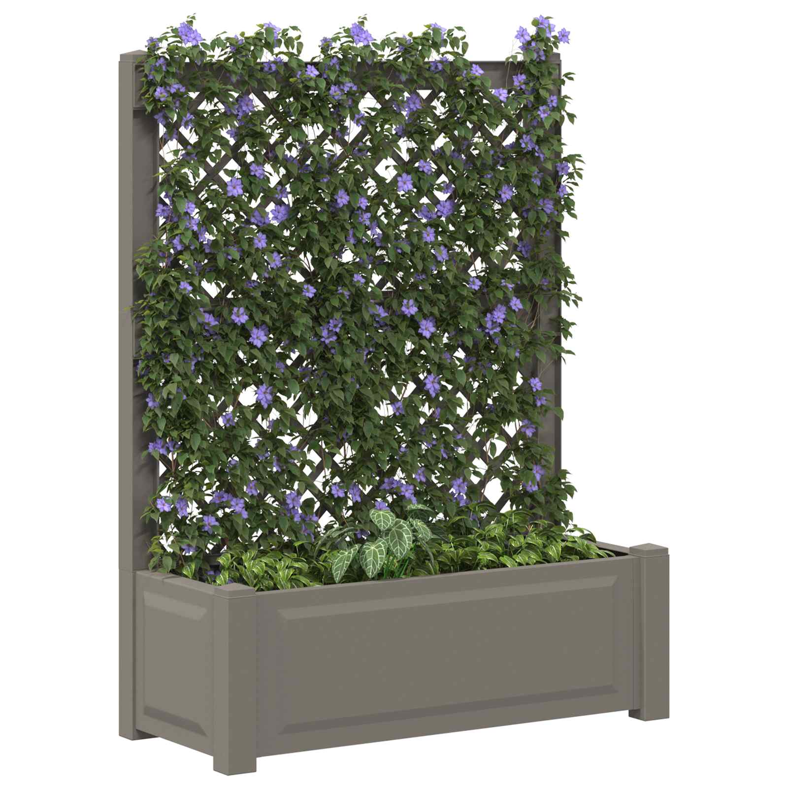 Grote plantenbak met trellis Grijs 99,5 x 43 x 133,5 cm PP is nu te koop bij PeponiXL, paradijselijk wonen!
