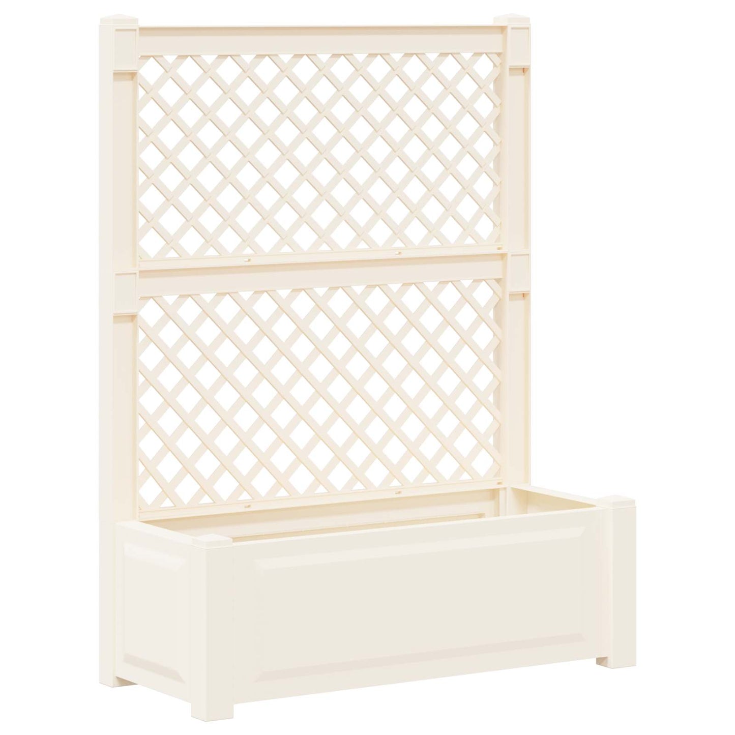 Grote plantenbak met trellis 2 pcs Wit 143 x 143 x 133,5 cm PP is nu te koop bij PeponiXL, paradijselijk wonen!
