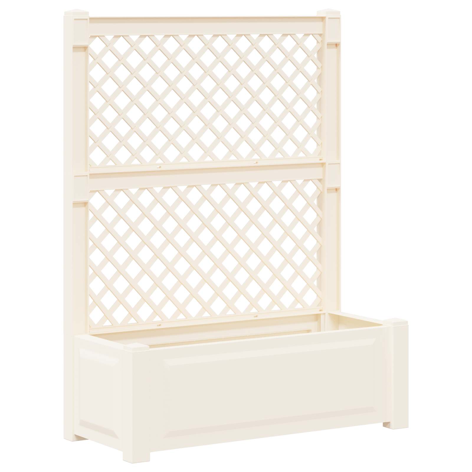 Grote plantenbak met trellis 2 pcs Wit 143 x 143 x 133,5 cm PP is nu te koop bij PeponiXL, paradijselijk wonen!