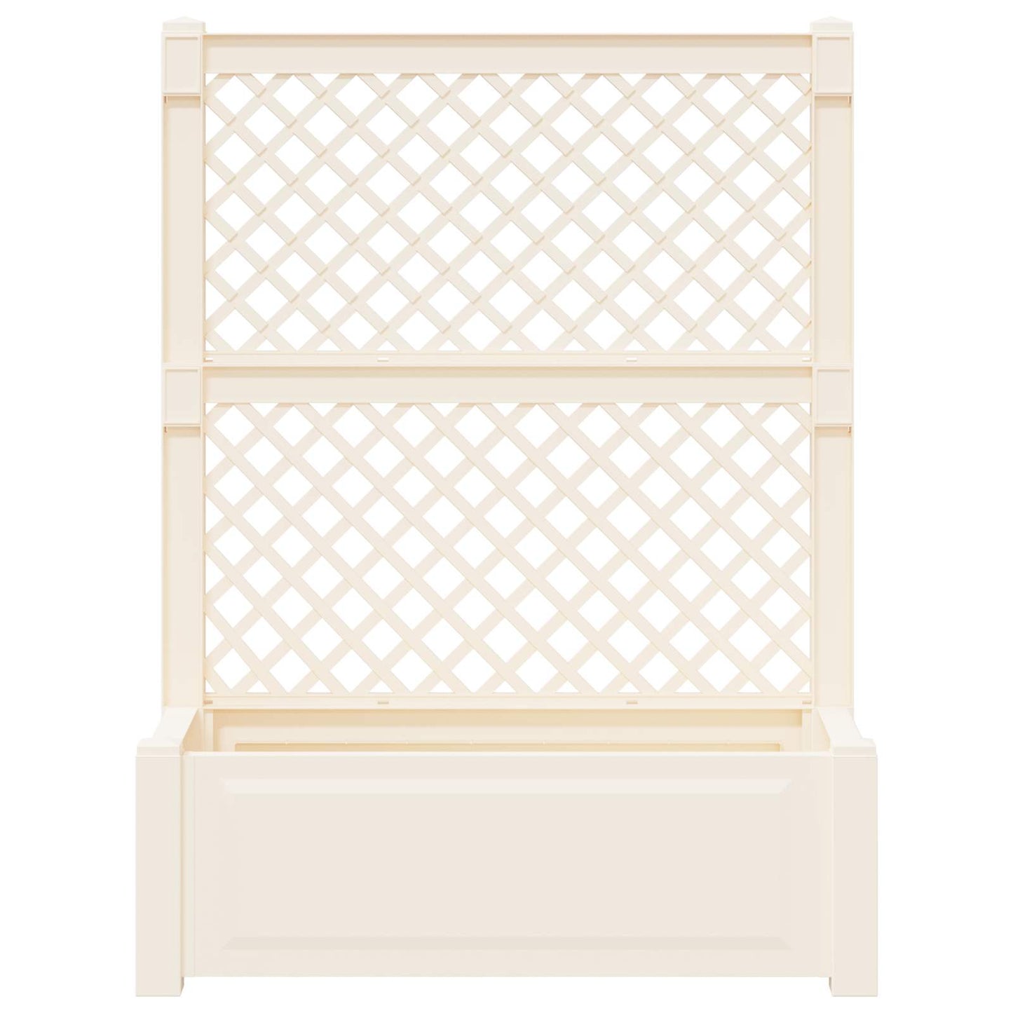 Grote plantenbak met trellis 2 pcs Wit 143 x 143 x 133,5 cm PP is nu te koop bij PeponiXL, paradijselijk wonen!