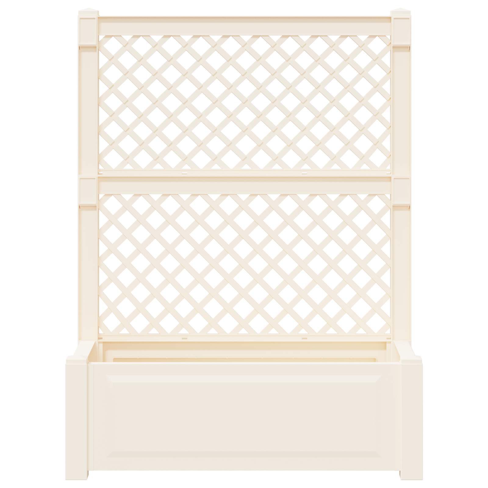 Grote plantenbak met trellis 2 pcs Wit 143 x 143 x 133,5 cm PP is nu te koop bij PeponiXL, paradijselijk wonen!