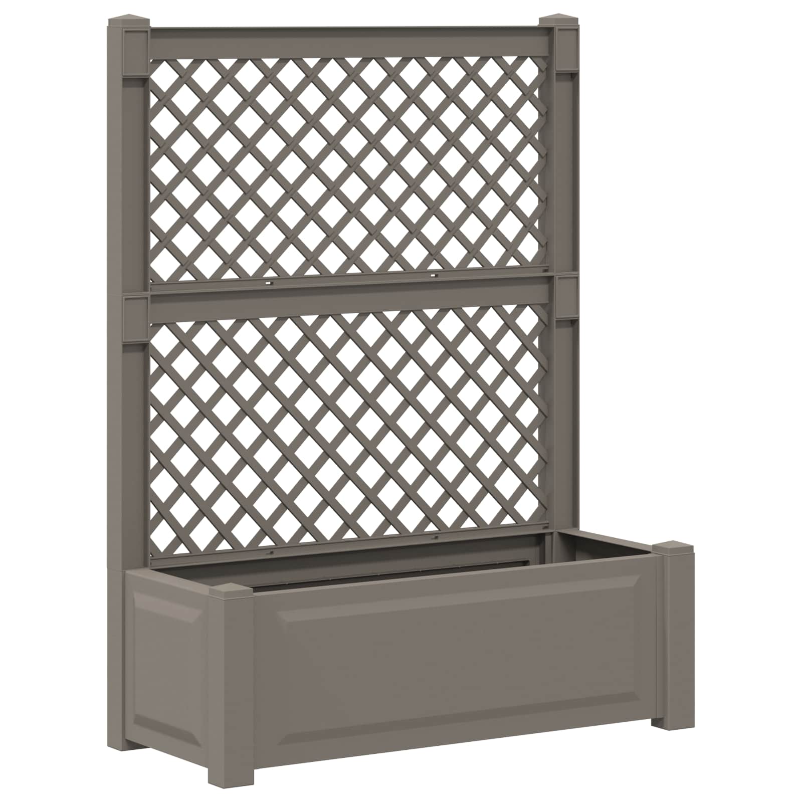 Grote plantenbak met trellis 2 pcs Grijs 143 x 143 x 133,5 cm is nu te koop bij PeponiXL, paradijselijk wonen!