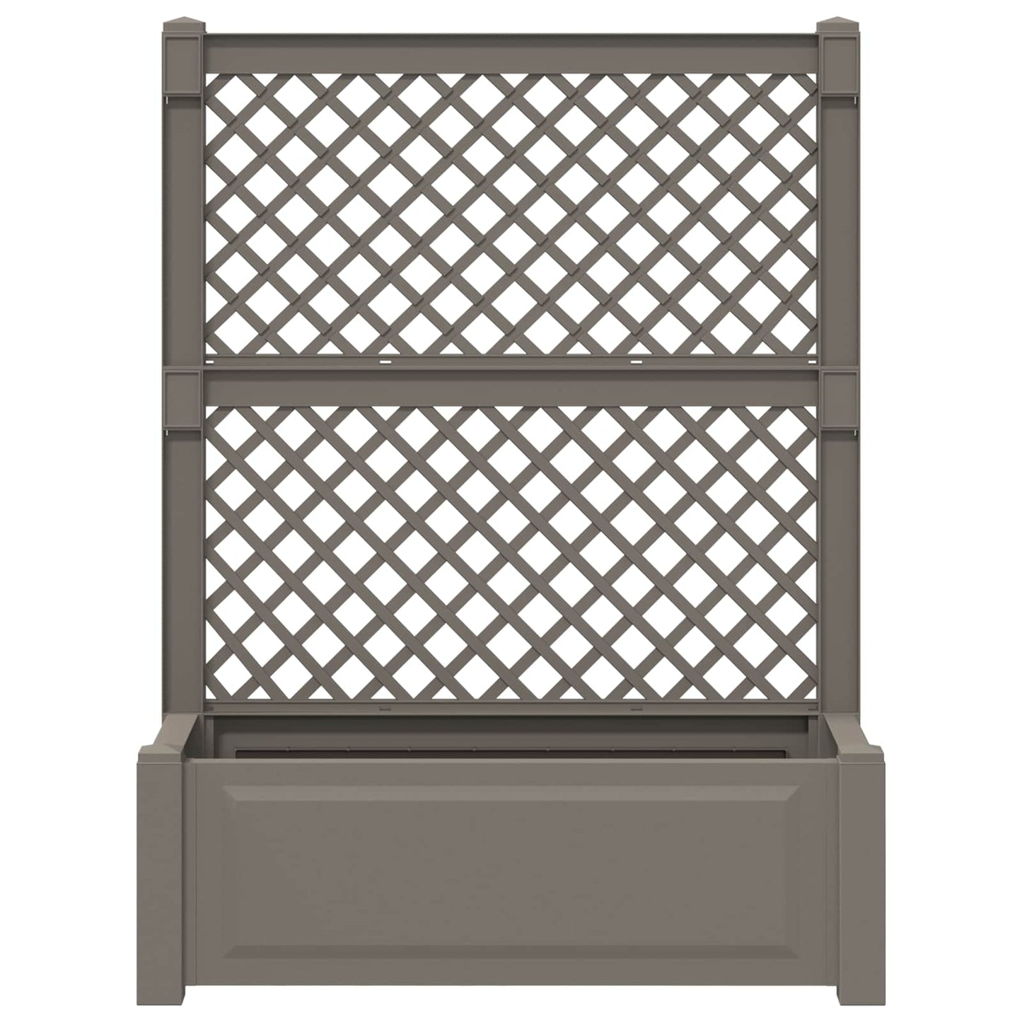 Grote plantenbak met trellis 2 pcs Grijs 143 x 143 x 133,5 cm is nu te koop bij PeponiXL, paradijselijk wonen!